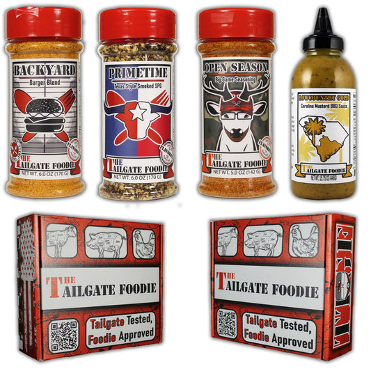 Patty Party (4-Pack | Backyard, Primetime, Open Season, Lowcountry Gold) The Tailgate Foodie