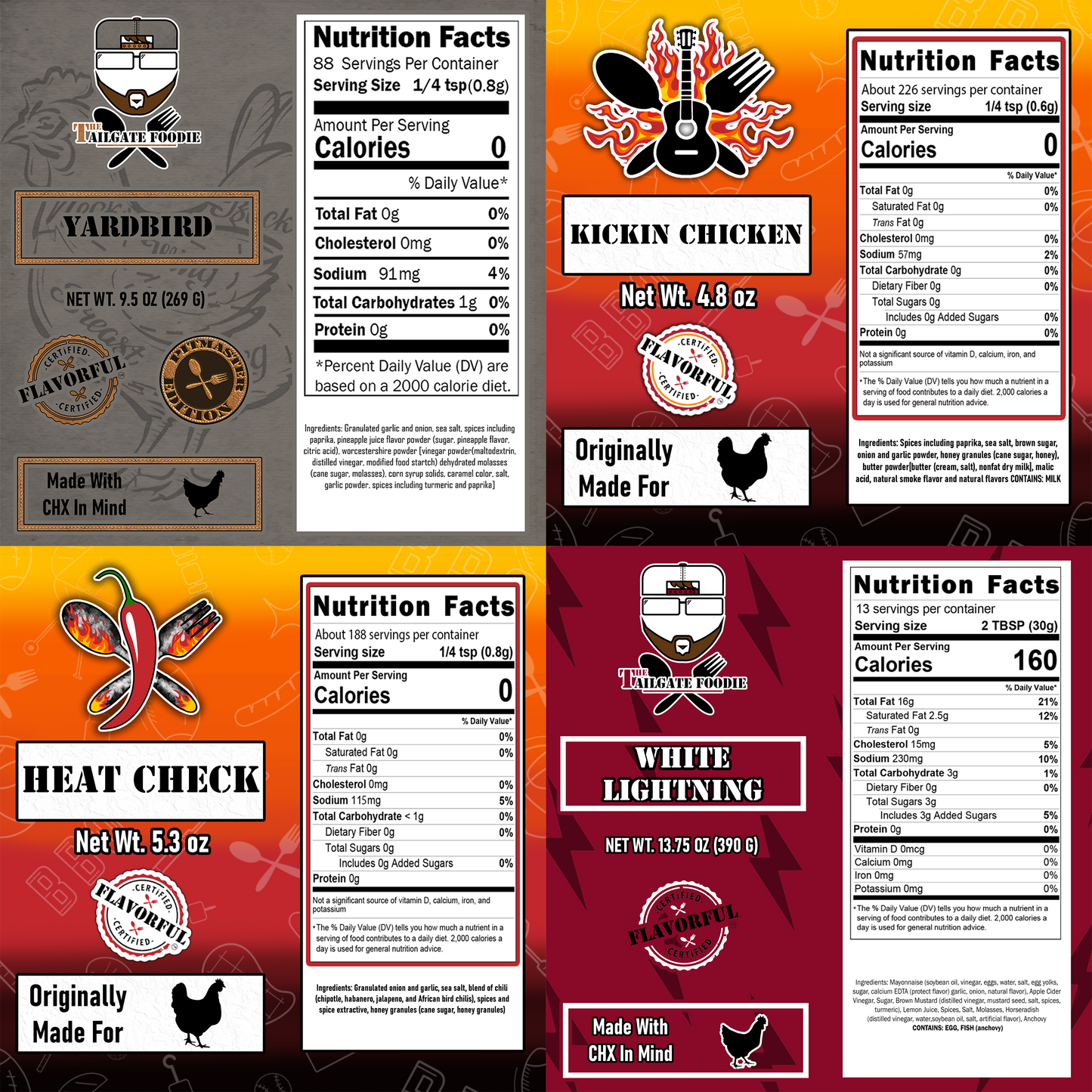 Bird is the Word (4-pack | Yardbird, Heat Check, Kickin' Chicken, White Lightning)