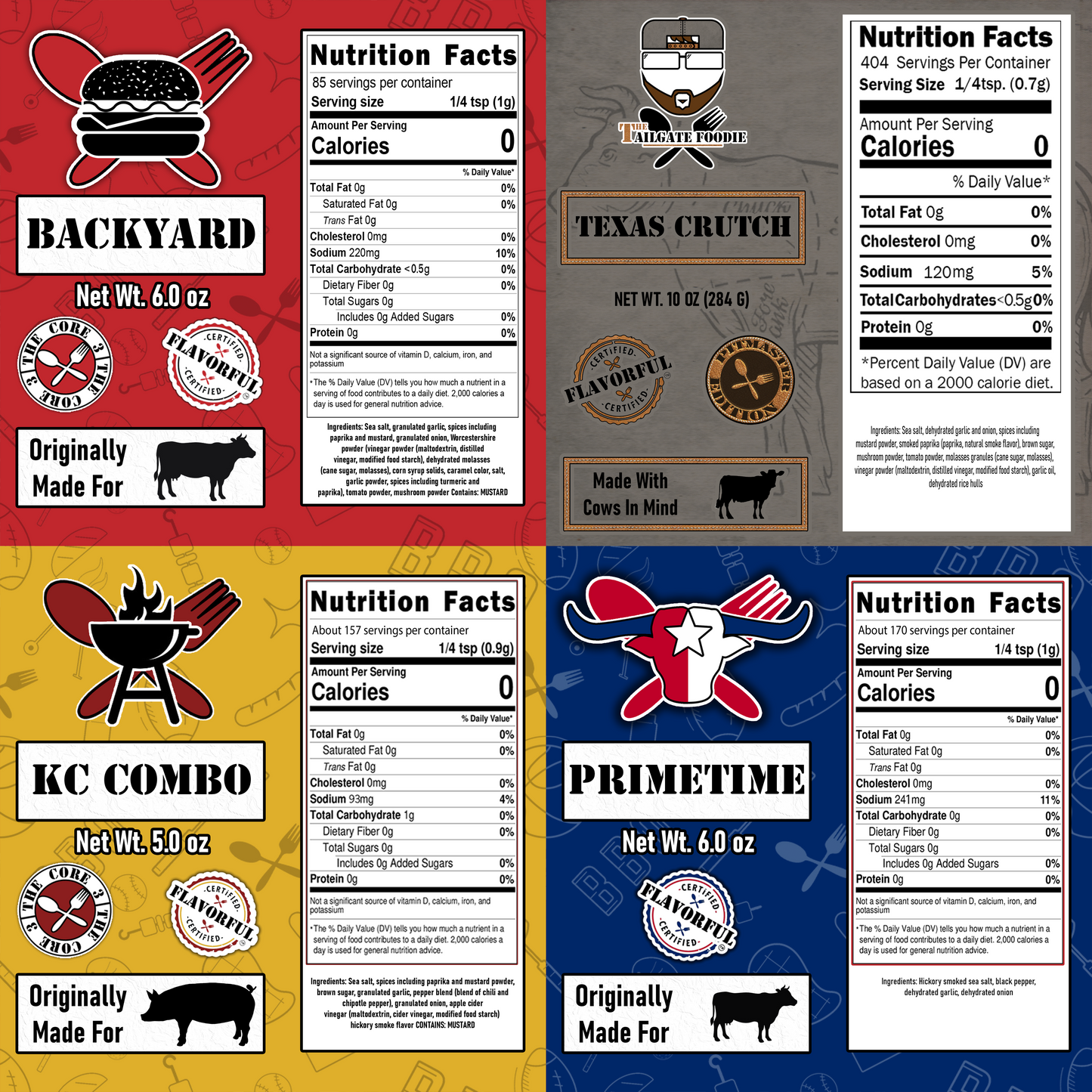 The Prime Collection (4-Pack | Texas Crutch, Backyard, Primetime, KC Combo)