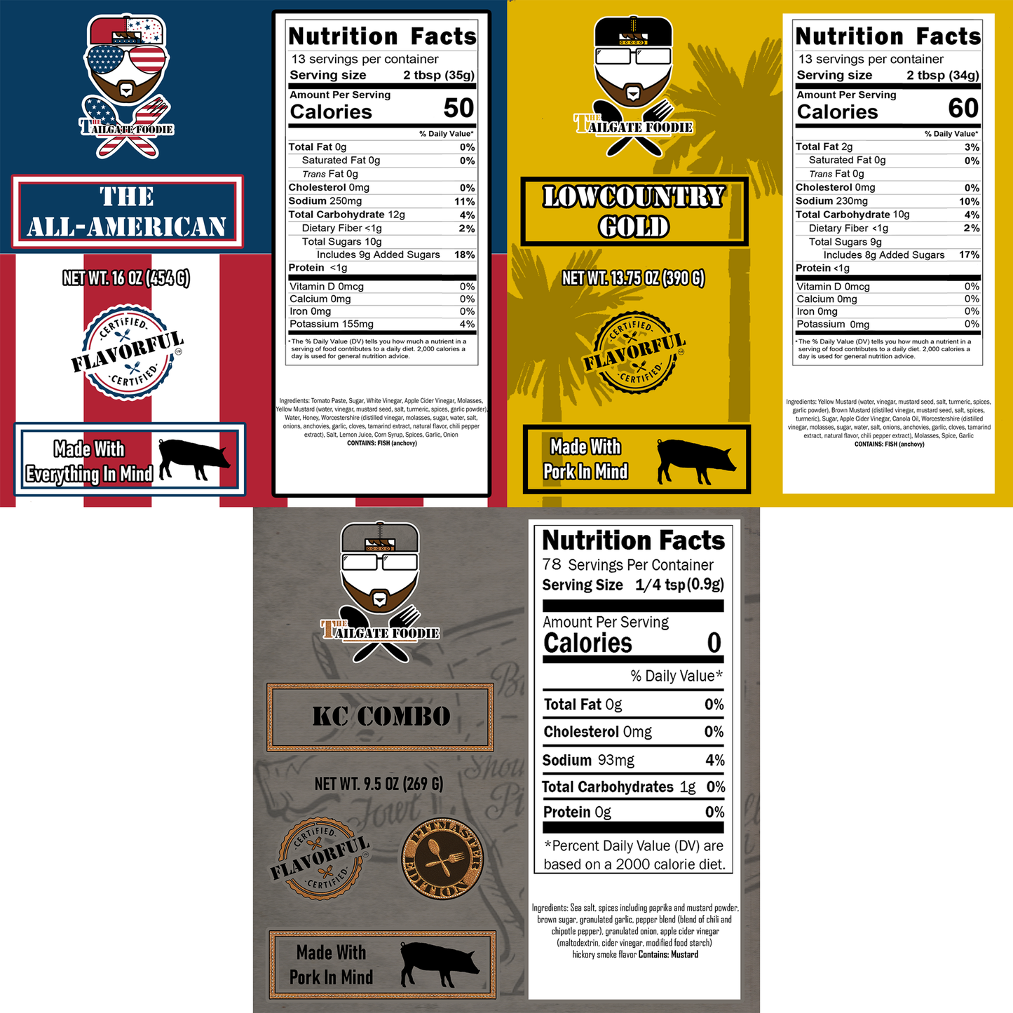 The Pig Pen (3-Pack | KC Combo Pit, The All-American, Lowcountry Gold)