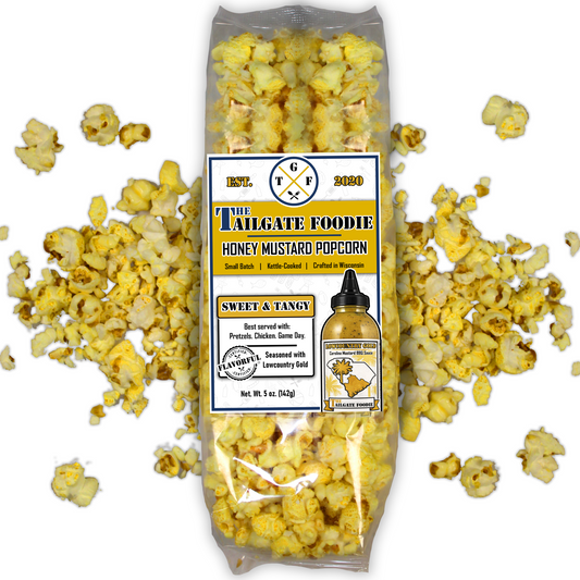 Lowcountry Gold Honey Mustard Kettle Corn | Sweet and Tangy Popcorn | 5 oz. Bag